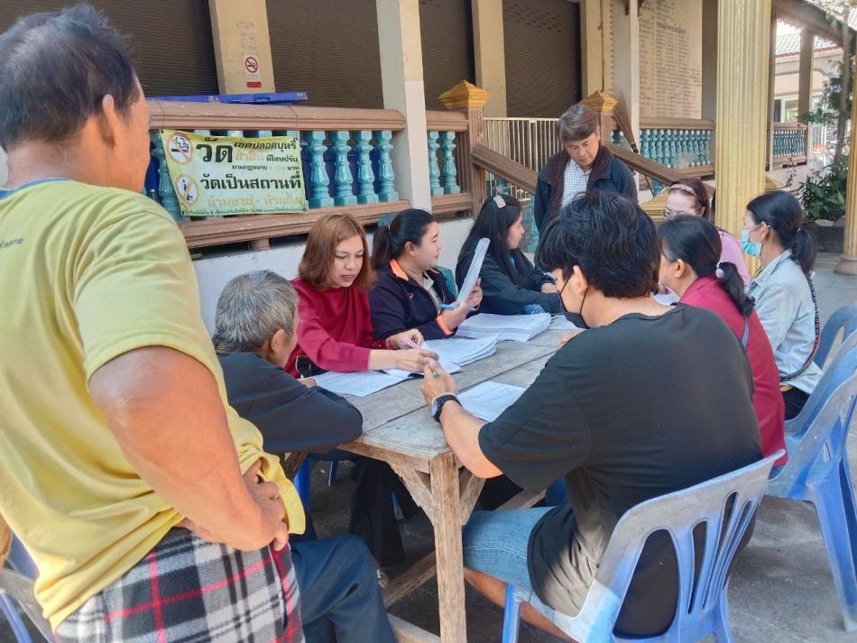 ลงพื้นที่จัดเก็บแบบสอบถามความคิดเห็น ภายใต้โครงการ การพัฒนาระบบและกลไกการจัดสวัสดิการสังคมเฉพาะบุคคลในชุมชนท้องถิ่น ที่ไม่ทิ้งใครไว้ข้างหลังด้วยแพลตฟอร์มดิจิทัลและเกม “มีสิทธ” จำนวน 36 ราย เพื่อนำมาเป็นข้อมูลในการจัดสวัสดิการชุมชน
