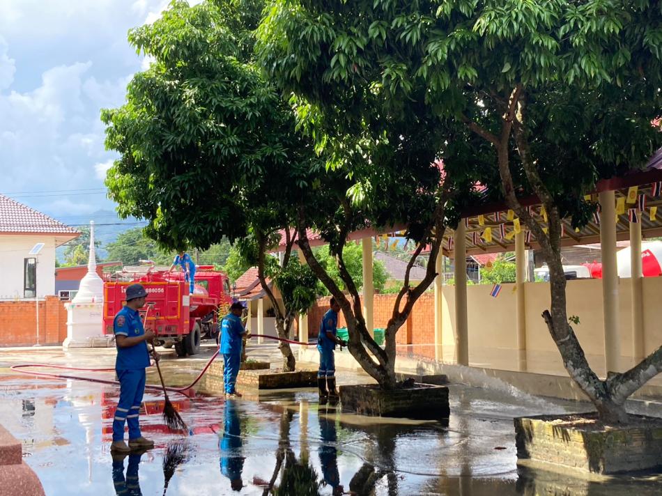 ร่วมกันทำกิจกรรม Big Cleaning Day พัฒนาวัดฝายหิน หมู่ที่ 6  ตำบลศรีถ้อย อำเภอแม่ใจ จังหวัดพะเยา ตามโครงการ “แม่ใจสร้างสุขทุกวัด ประชา รัฐ ยั่งยืน” 